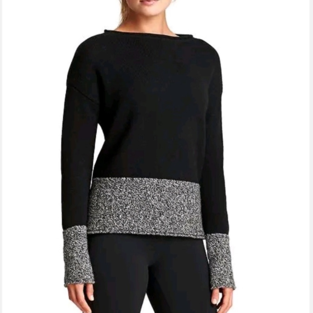 Athleta brindle border wool sweater size small